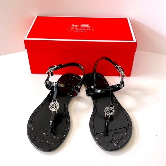 Coach 'Pansy' Logo T-strap Jelly Sandal, 7B - Picture 5 of 5